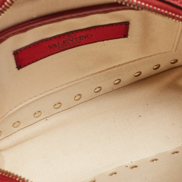VALENTINO Red Leather Studded Camera Crossbody Bag - Picture 7 of 8